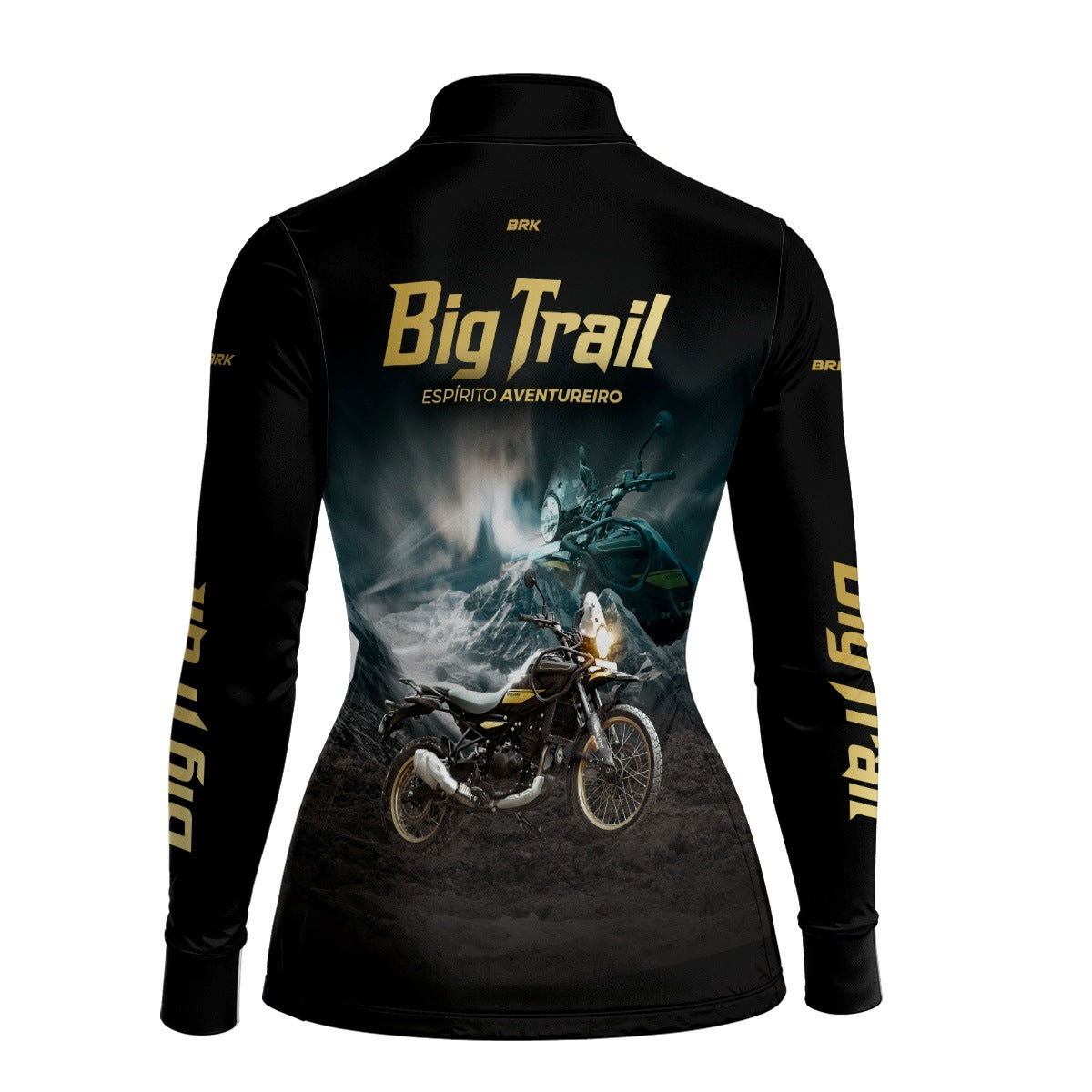 Camisa de Motociclismo Feminina Brk Preta Moto Himalayan com Proteção Solar UV50+