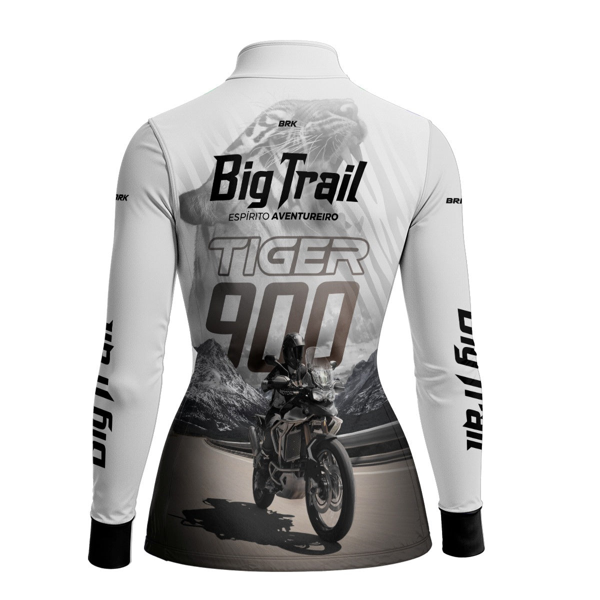 Camisa Feminina Motociclismo Brk Tiger 900 Rally Pro Branca com Proteção Solar UV50+