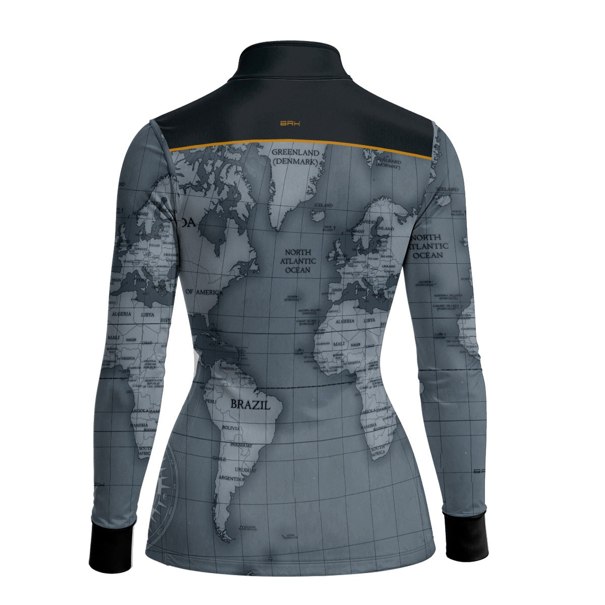 Camisa de Motociclismo Feminina Brk Mapa Mundi com Proteção UV50+