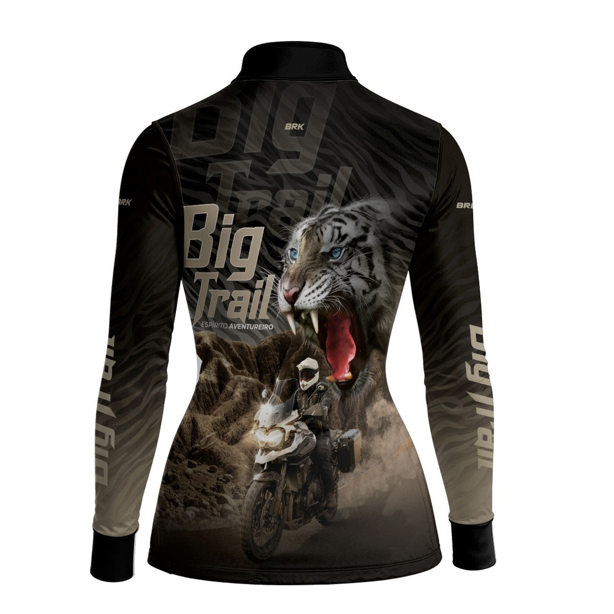 Camisa de Motociclismo Feminina Brk Tiger 1200 Preta com Proteção Solar UV50+