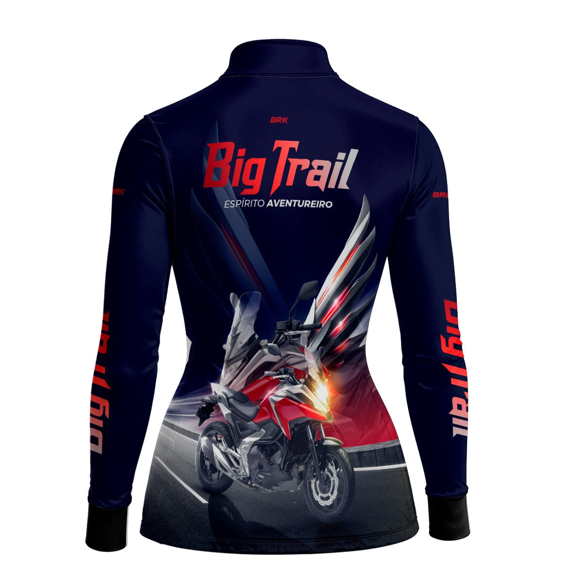 Camisa de Motociclismo Feminina Brk NC 750X Azul Escuro com Proteção Solar UV50+