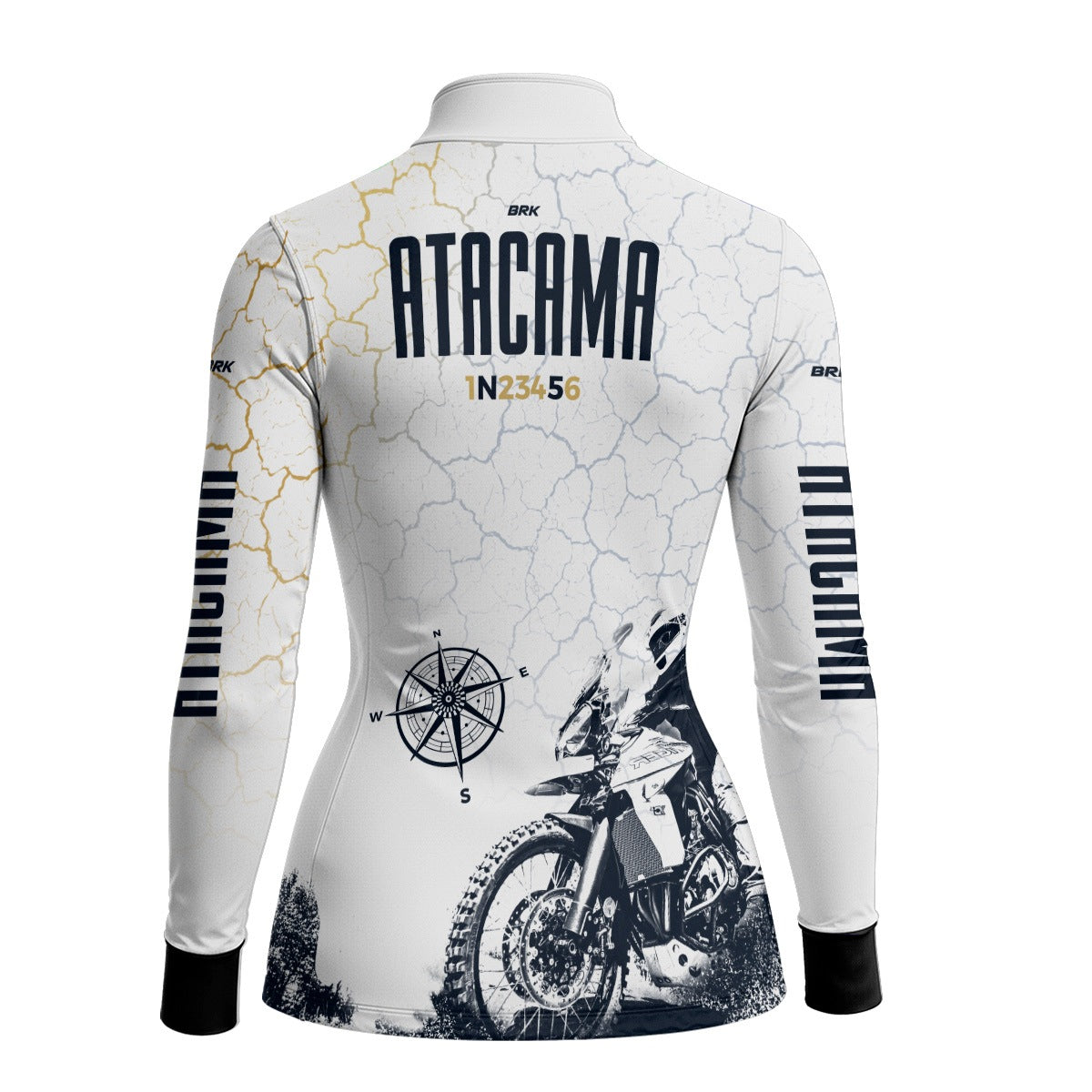 Camisa de Motociclismo Feminina Brk Branca Atacama Chile com Proteção Solar UV50+