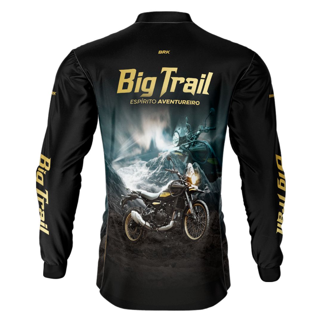 Camisa de Motociclismo Brk Preta Moto Himalayan com Proteção Solar UV50+