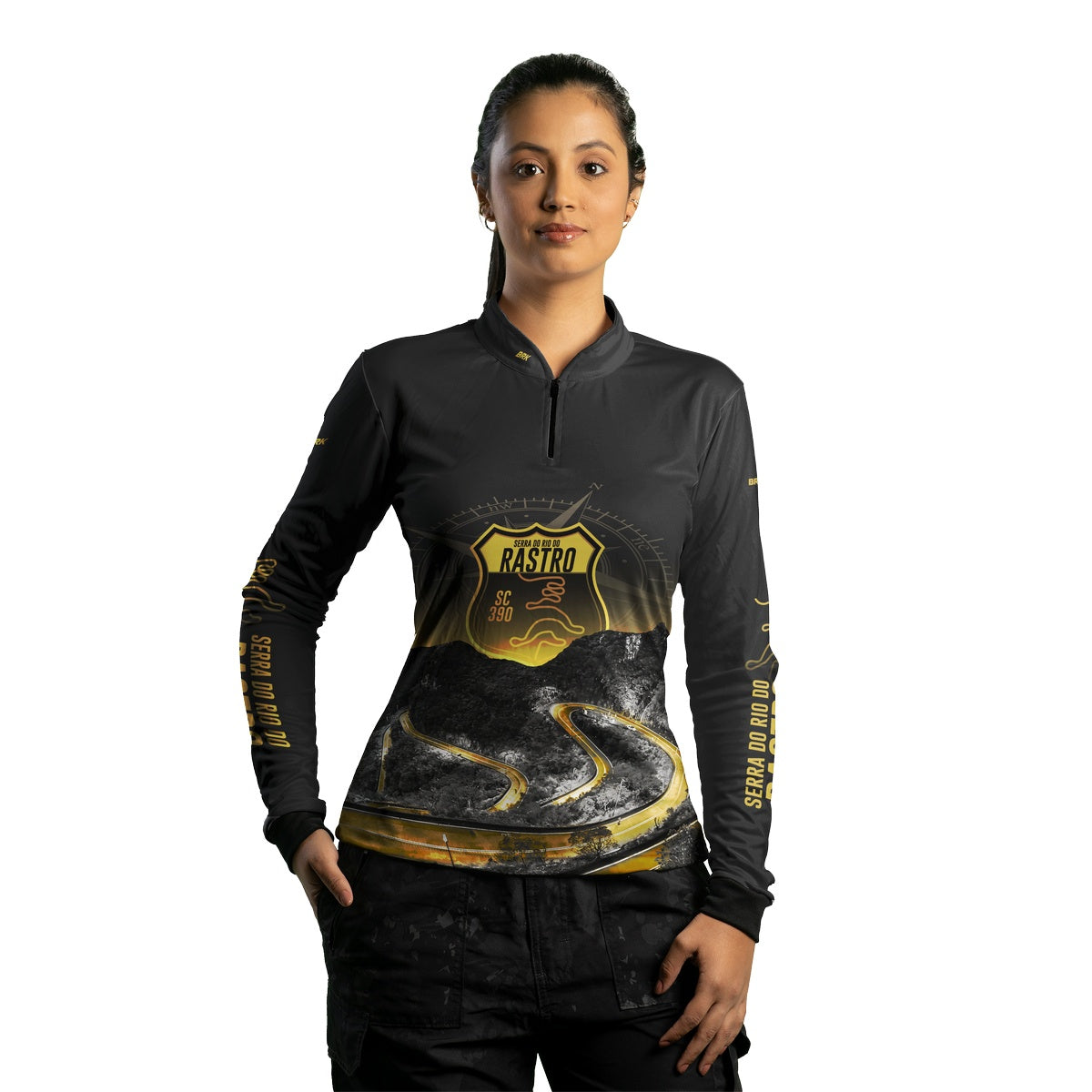 Camisa Feminina de Motociclismo Brk Expedição Rio do Rastro Com Proteção Solar UV50+