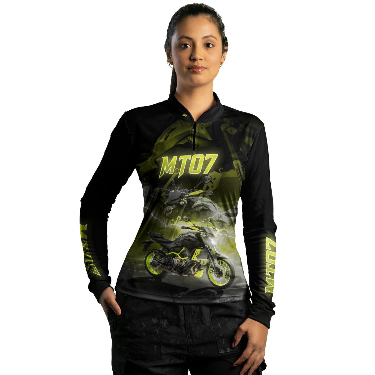 Camisa de Motociclismo Feminina Brk Yamaha MT 07 com Proteção UV50+
