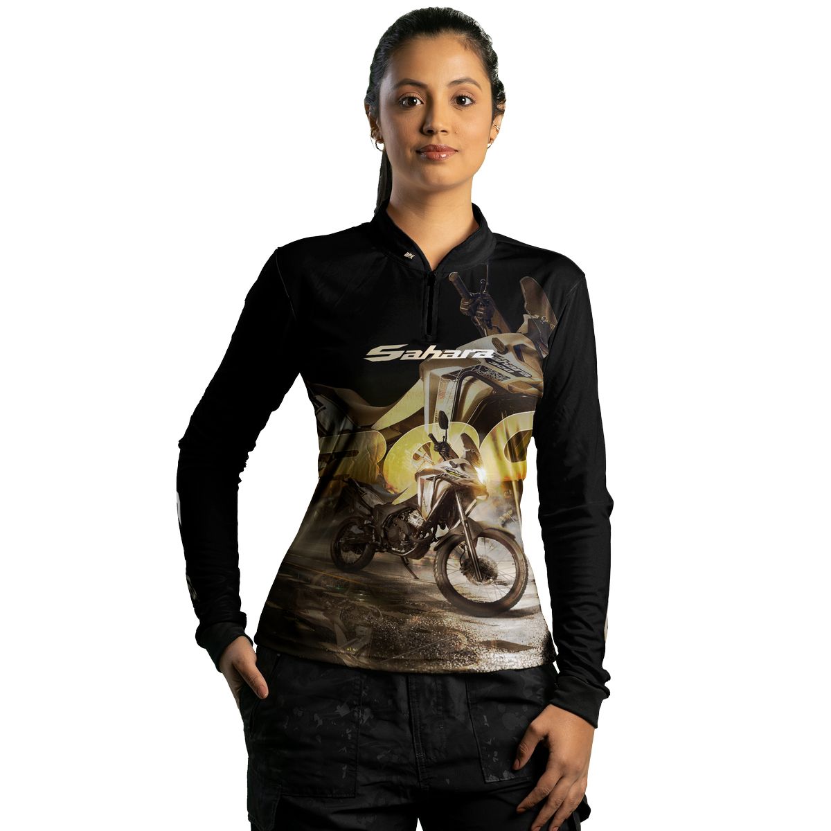 Camisa de Motociclismo Feminina Brk XRE 300 SAHARA com Proteção UV50+