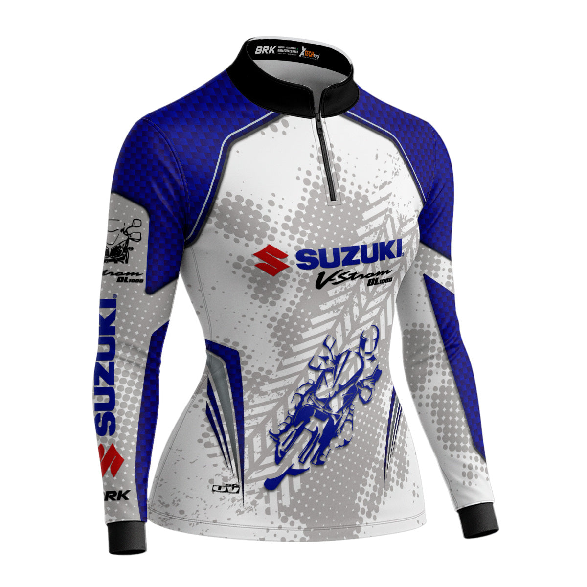 Camisa de Motociclismo Feminina Brk Suzuki V-Strom 1000 com Proteção UV50+