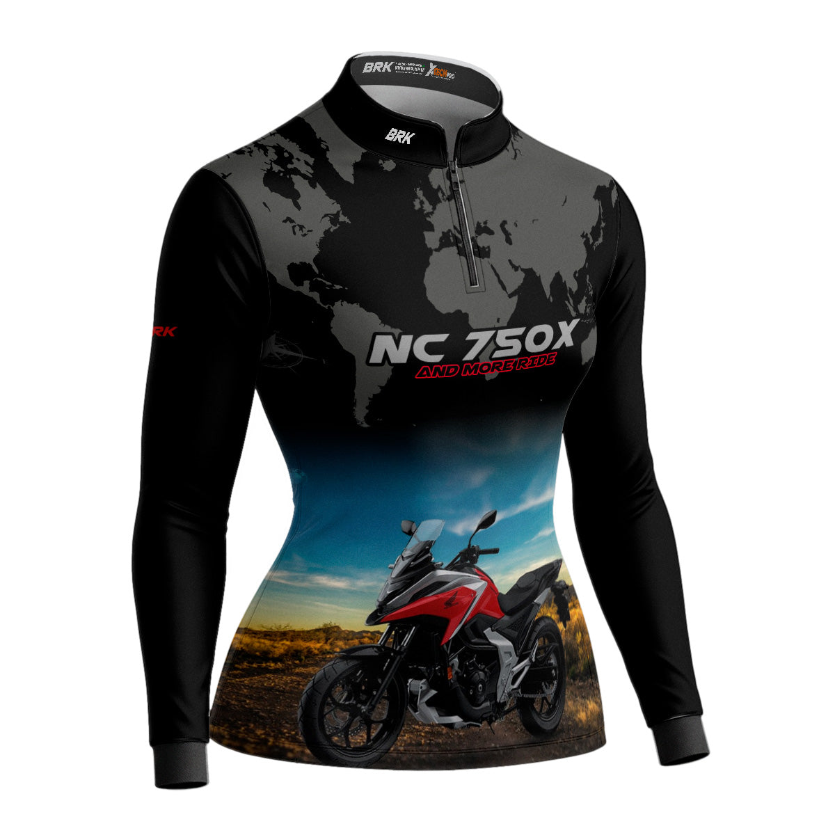 Camisa de Motociclismo Feminina Brk Honda NC750X Series com Proteção UV50+