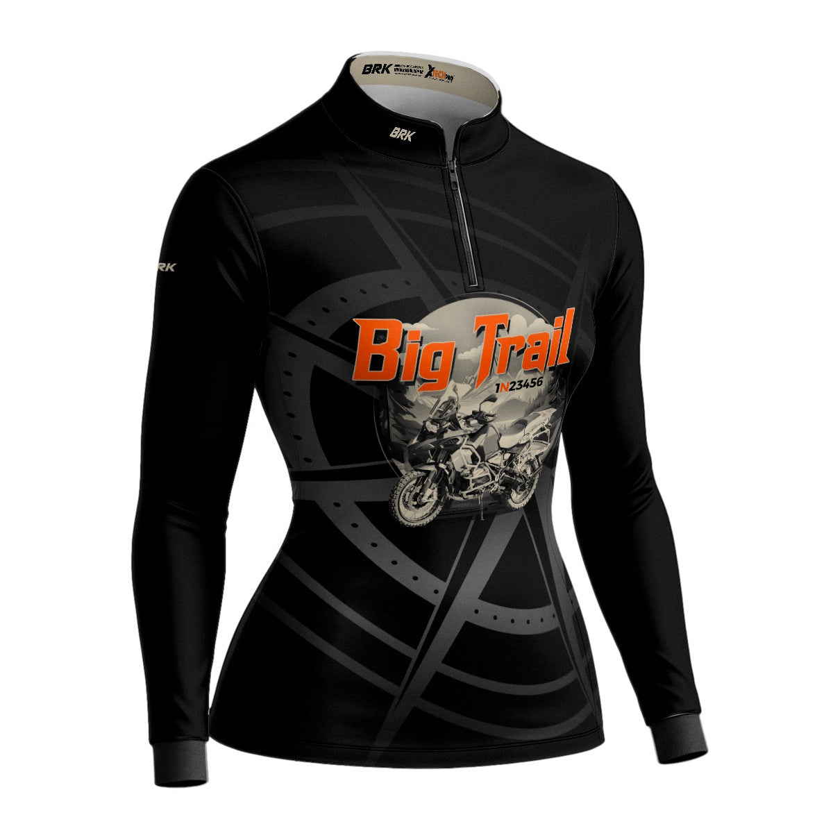 Camisa de Motociclismo Feminina Brk Big Trail Preta com Proteção UV50+