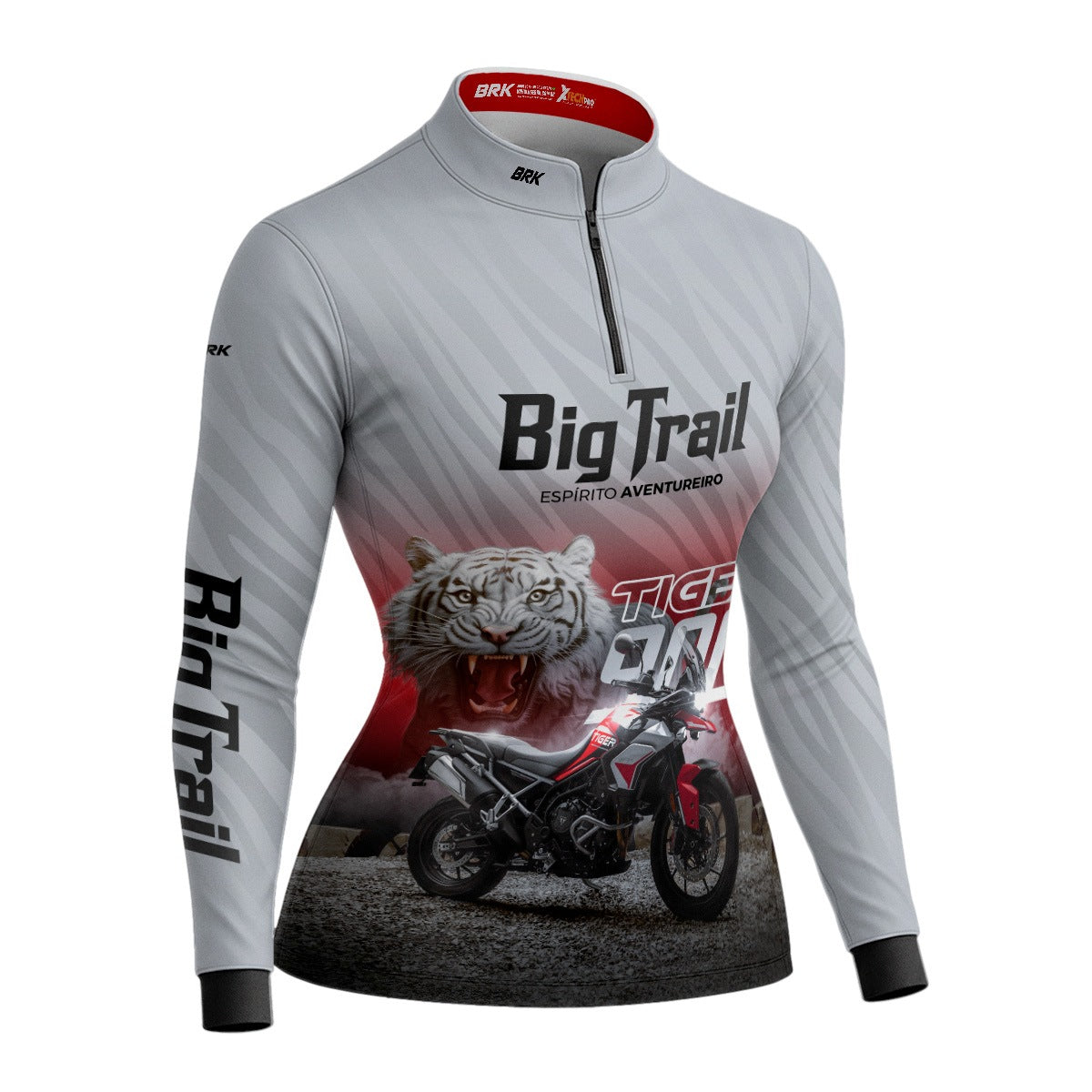 Camisa de Motociclismo Feminina Brk Tiger 900 Branca com Proteção Solar UV50+