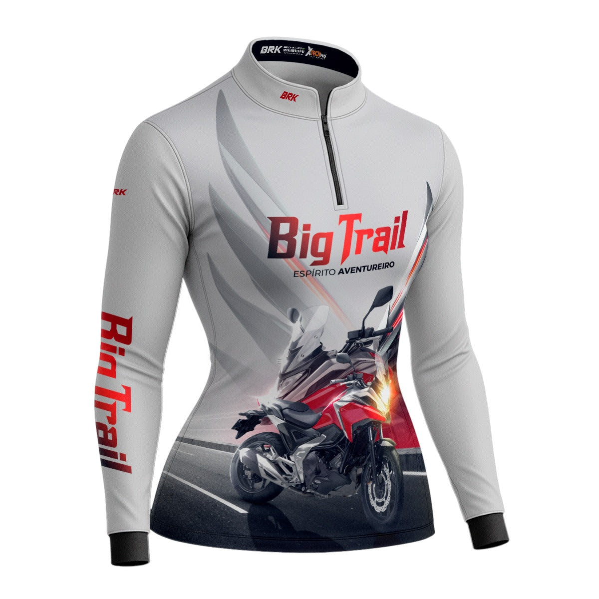Camisa de Motociclismo Feminina Brk NC 750X Branca com Proteção Solar UV50+