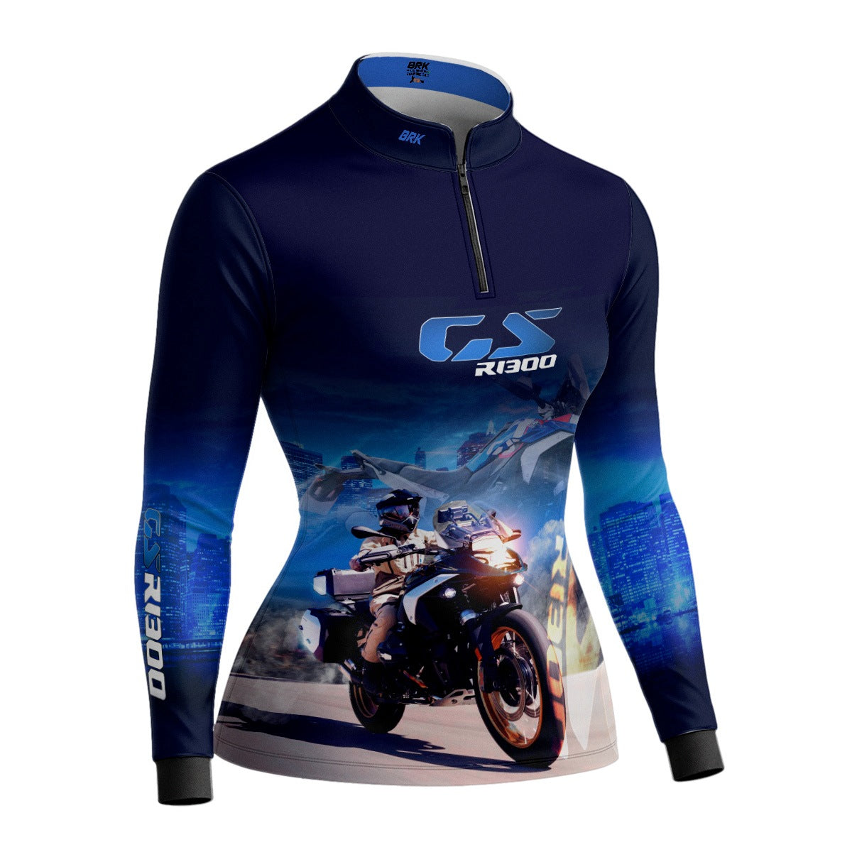 Camisa de Motociclismo Feminina Brk Azul GS R1300 com Proteção UV50+
