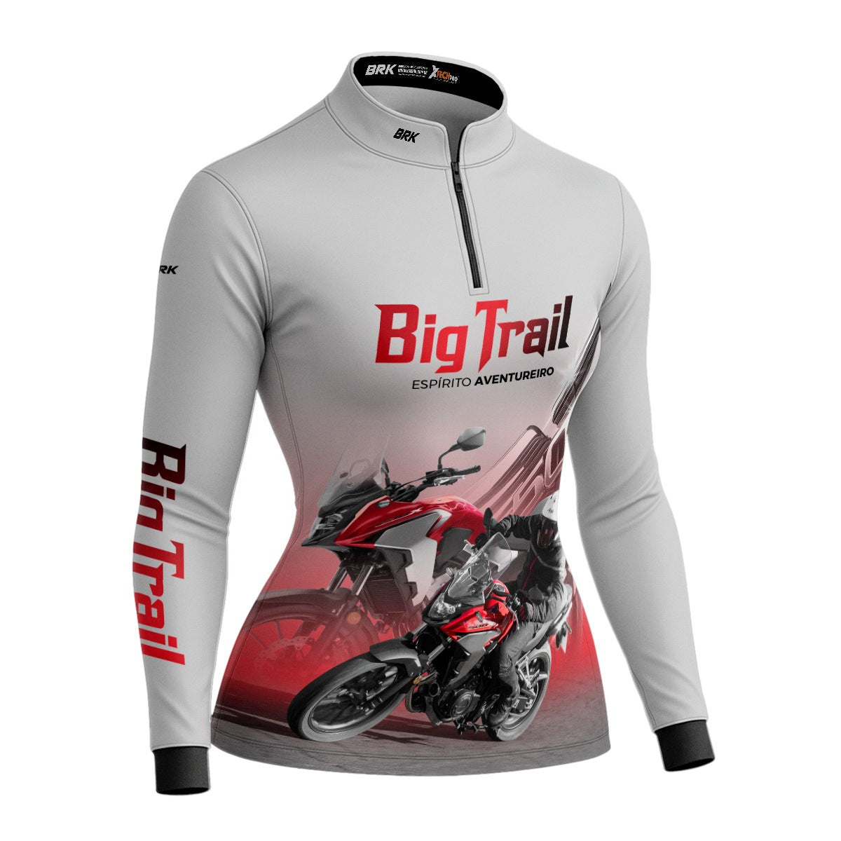 Camisa de Motociclismo Feminina Brk CB 500X Branca com Proteção Solar UV50+