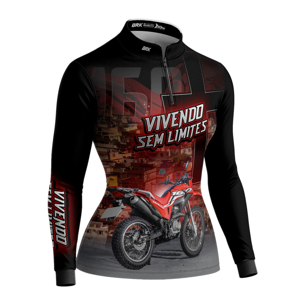 Camisa de Motociclismo Feminina Brk NRX 160 BROS com Proteção UV50+
