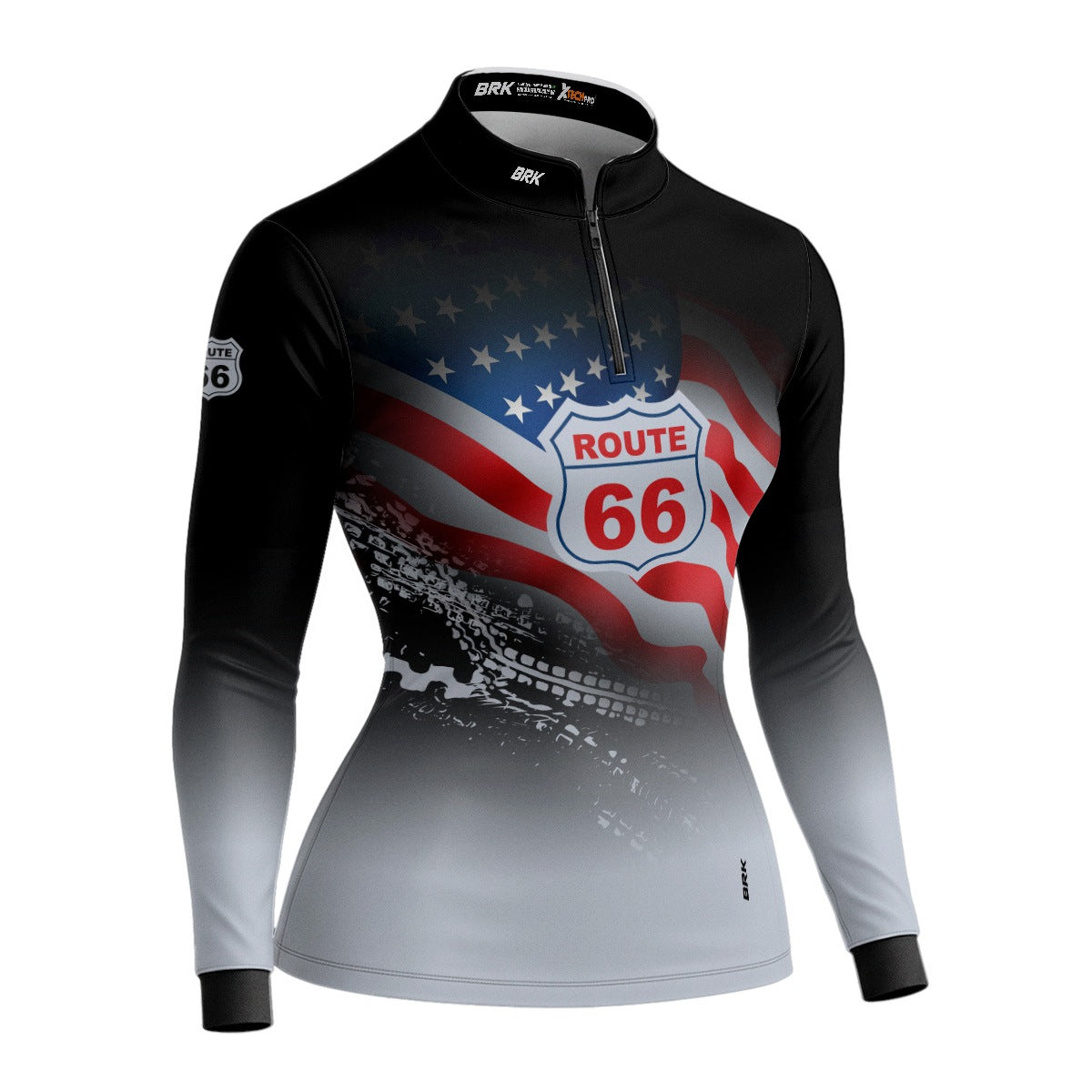Camisa Motociclista BRK U.S Route 66 Estrada com UV50 +