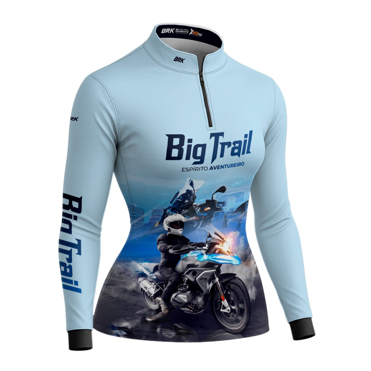 Camisa de Motociclismo Feminina Brk R 1250 GS Premium Branca com Proteção Solar UV50+