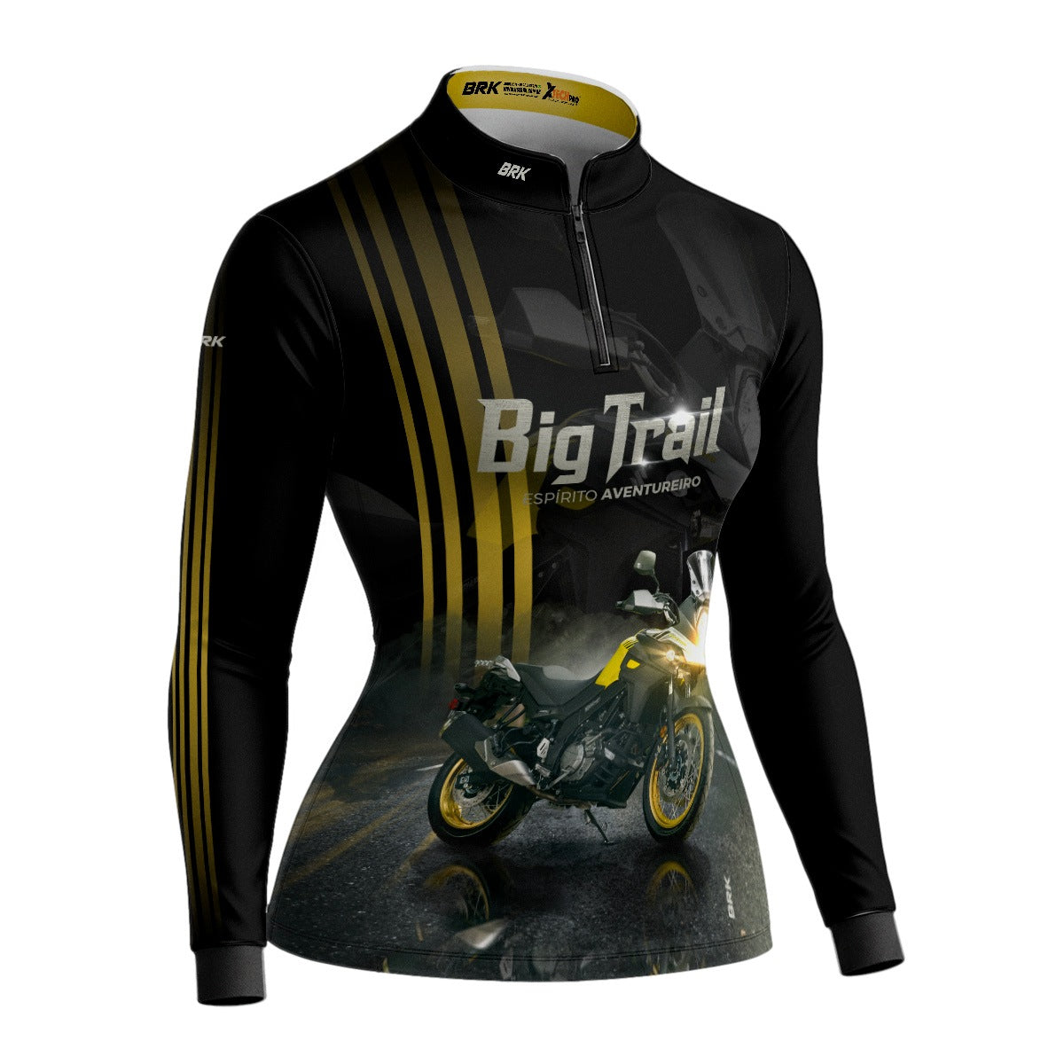 Camisa de Motociclismo Feminina Brk V-STORM 650 Preta com Proteção Solar UV50+
