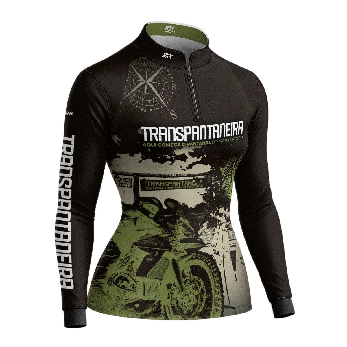 Camisa de Motociclismo Feminina Brk Transpantaneira Moto com Proteção UV50+