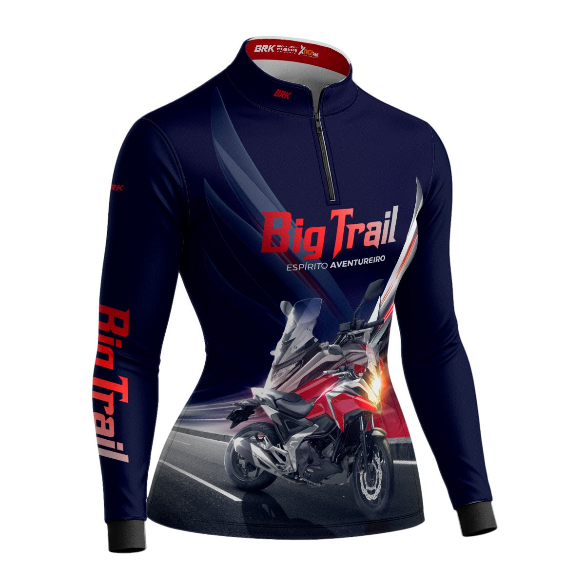 Camisa de Motociclismo Feminina Brk NC 750X Azul Escuro com Proteção Solar UV50+