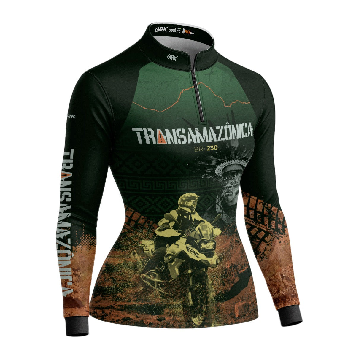 Camisa de Motociclismo Feminina Brk Transmazônica Big Trail com Proteção UV50+