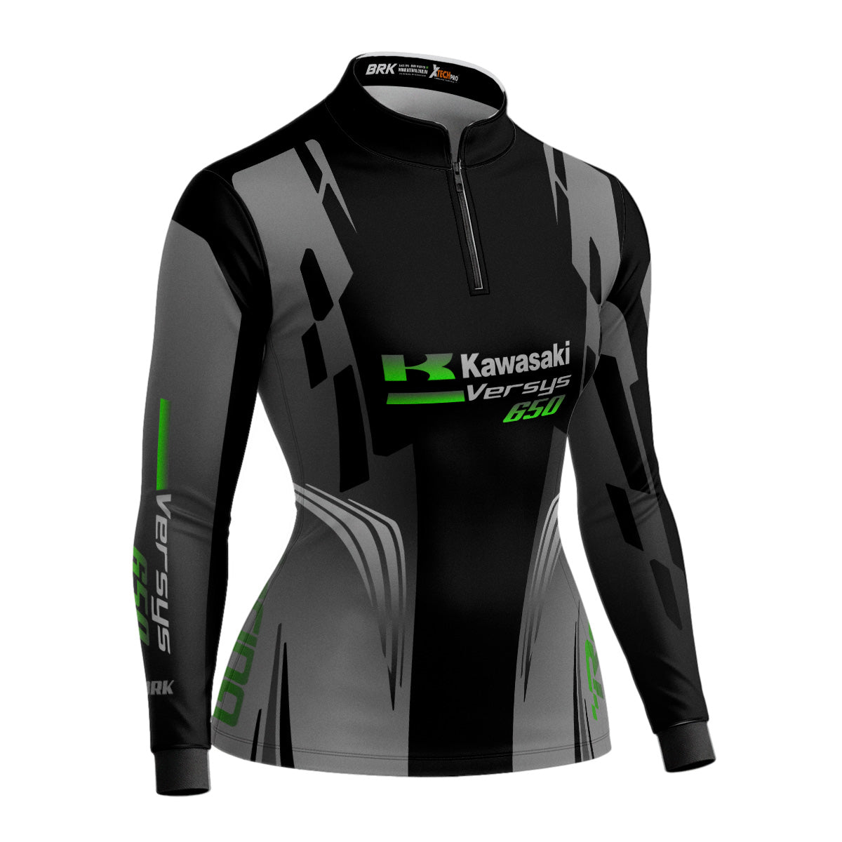 Camisa de Motociclismo Feminina Brk Kawasaki Versys 650 com Proteção UV50+