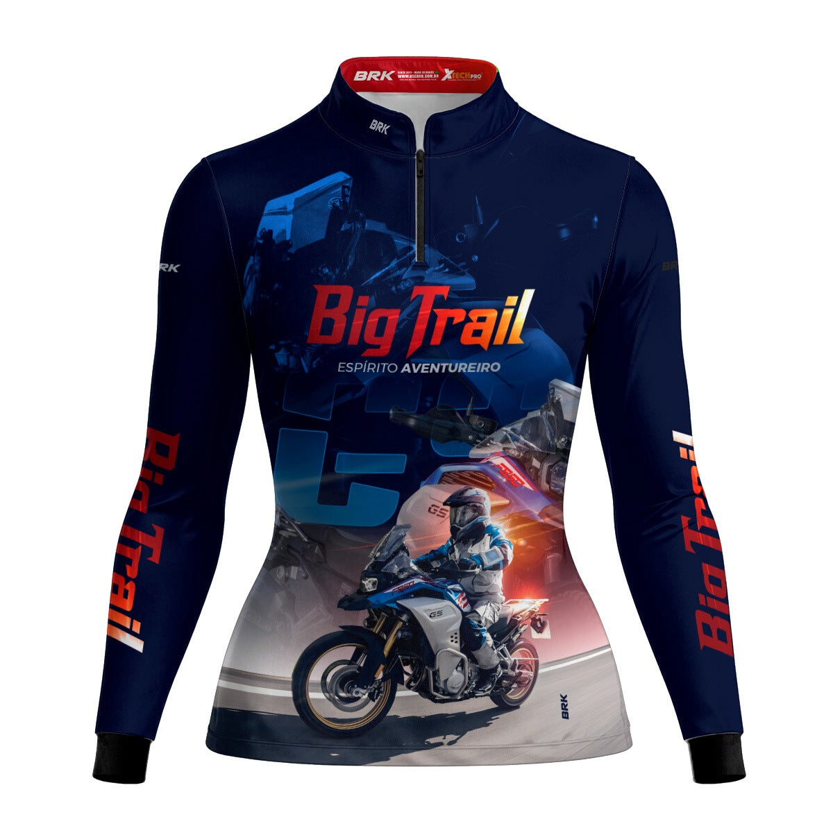 Camisa Feminina Motociclismo BRK F 850 GS Premium Azul com UV50+