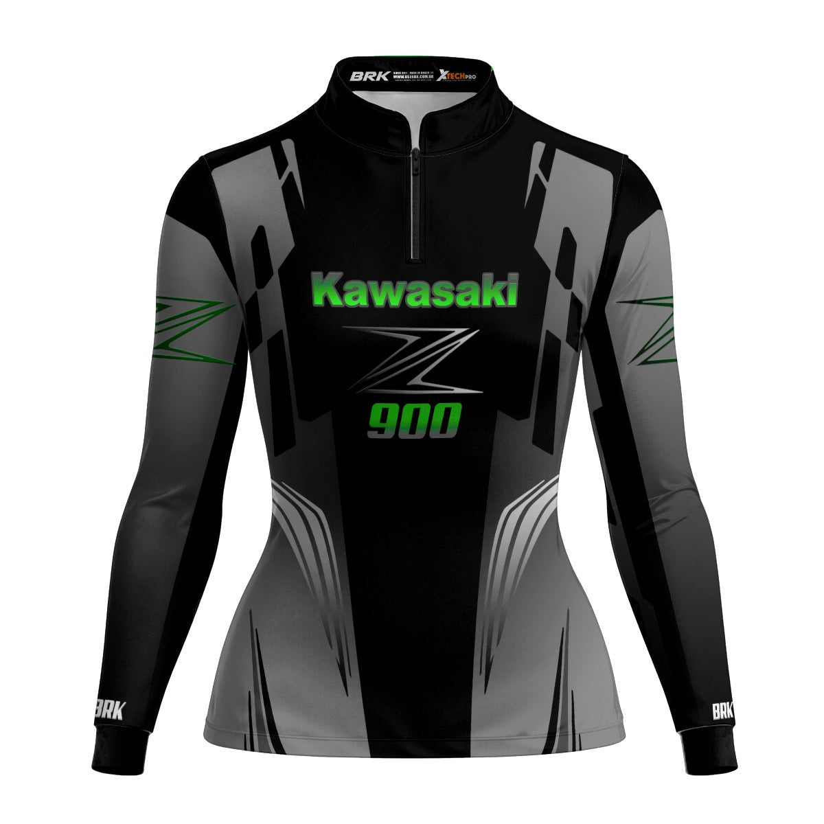 Camisa de Motociclismo Feminina Brk Kawasaki Z900 com Proteção UV50+