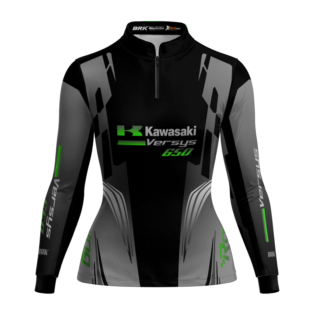 Camisa de Motociclismo Feminina Brk Kawasaki Versys 650 com Proteção UV50+