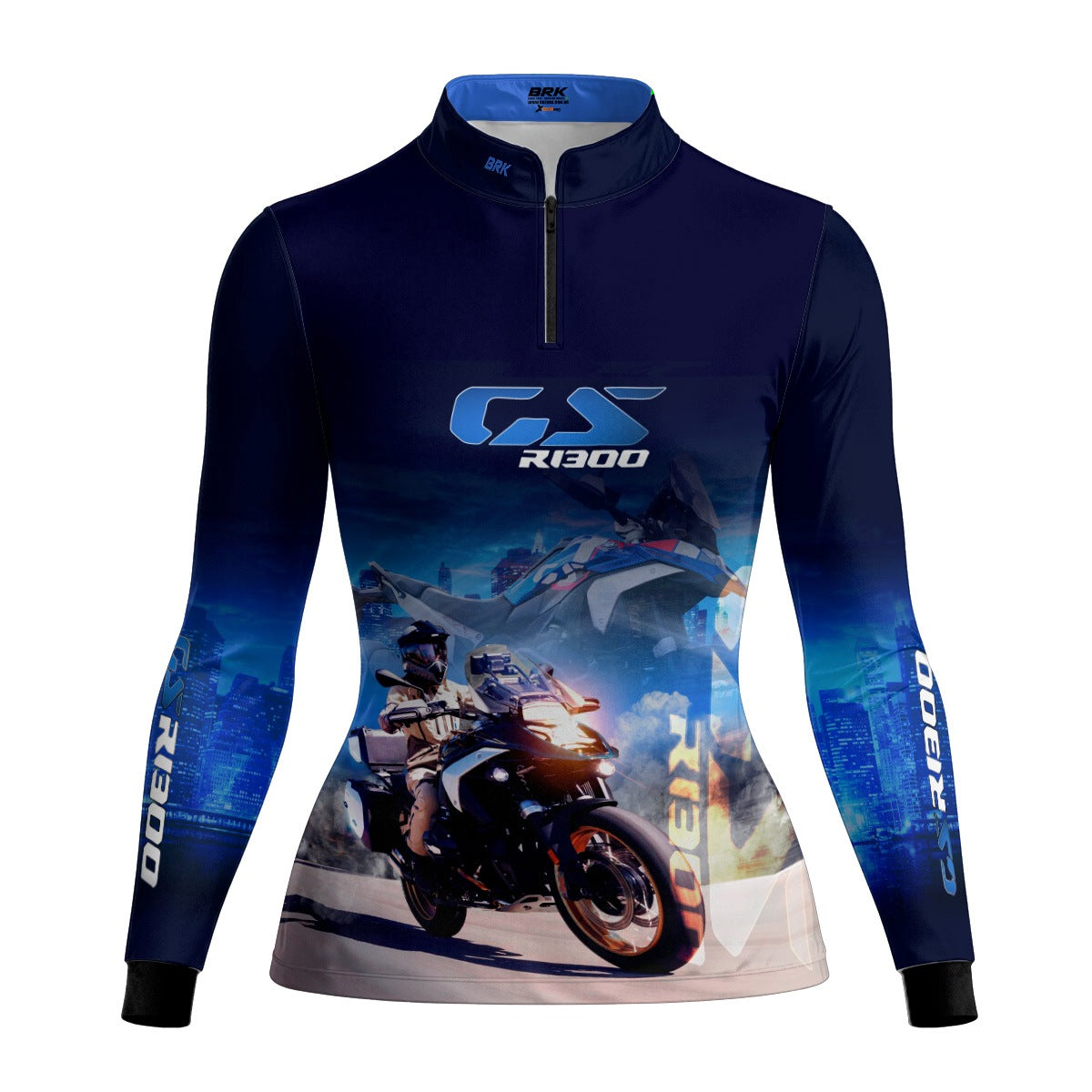 Camisa de Motociclismo Feminina Brk Azul GS R1300 com Proteção UV50+