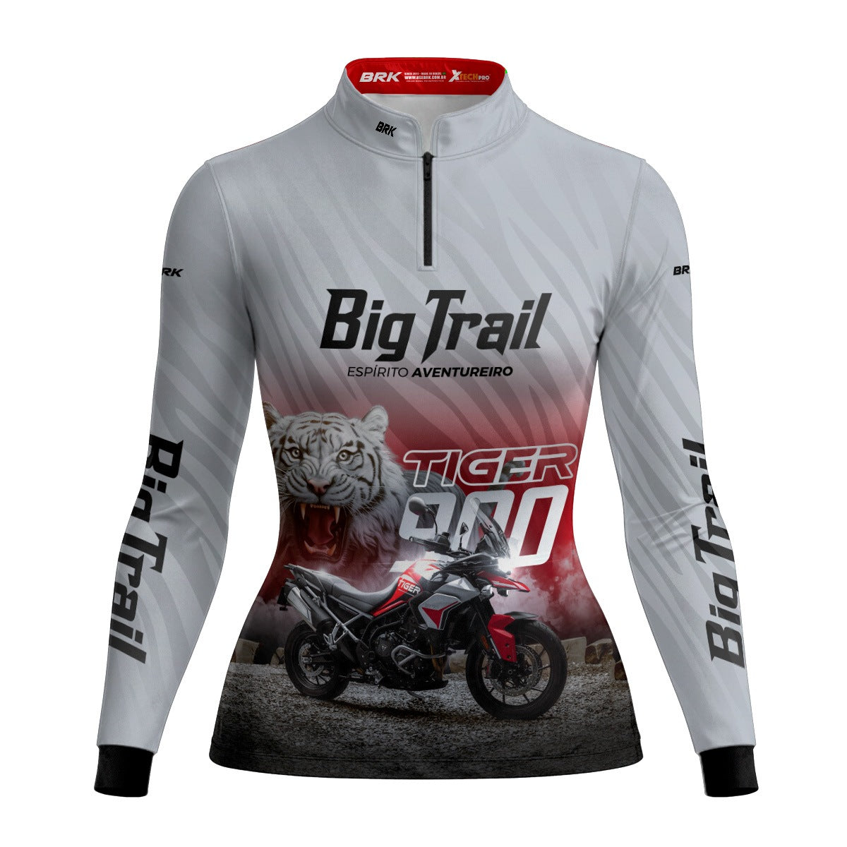 Camisa de Motociclismo Feminina Brk Tiger 900 Branca com Proteção Solar UV50+
