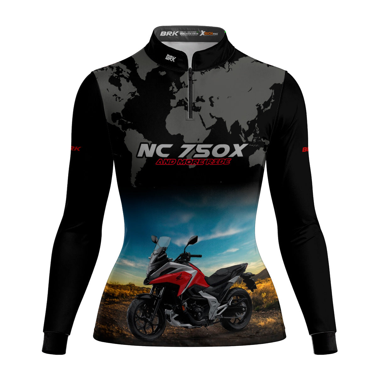 Camisa de Motociclismo Feminina Brk Honda NC750X Series com Proteção UV50+