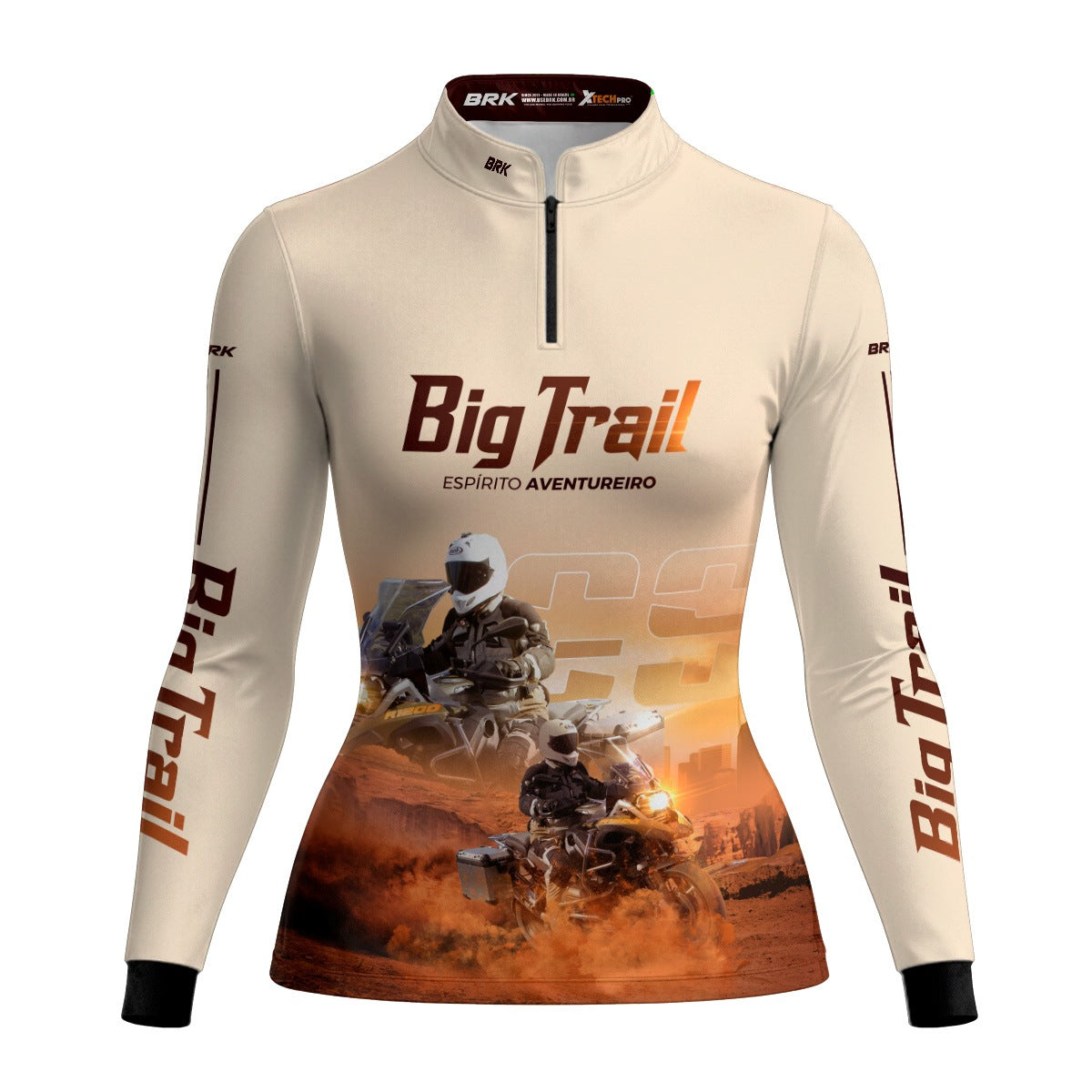 Camisa de Motociclismo Feminina Brk R 1200 GS Premium Branca com Proteção Solar UV50+