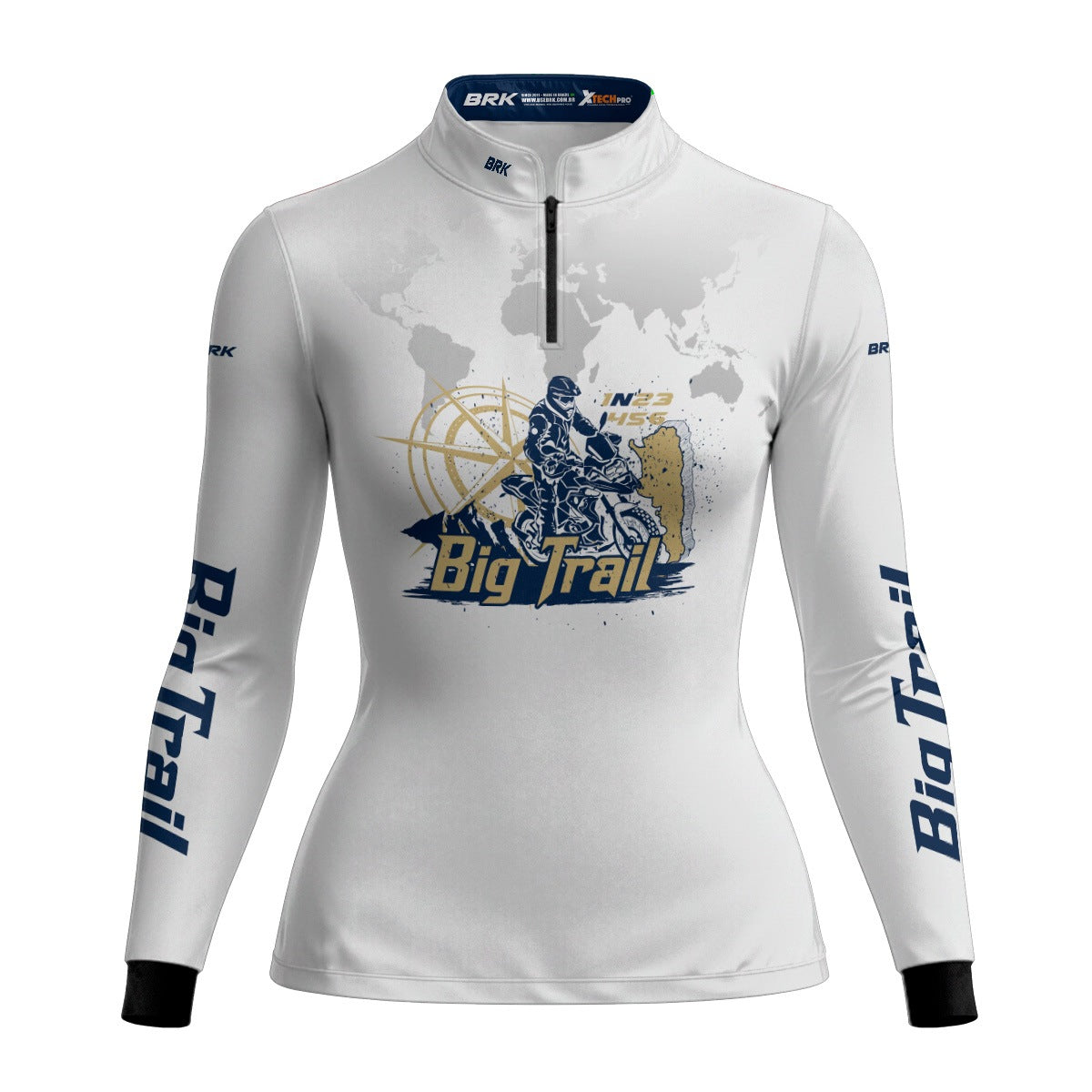 Camisa de Motociclismo Feminina Brk Big Trail Expedição Argentina com Proteção UV50+