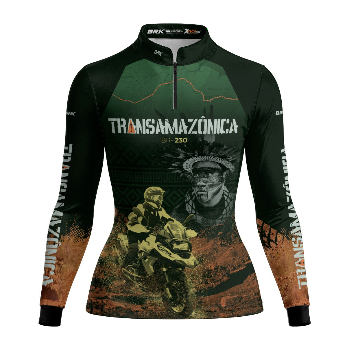 Camisa de Motociclismo Feminina Brk Transmazônica Big Trail com Proteção UV50+