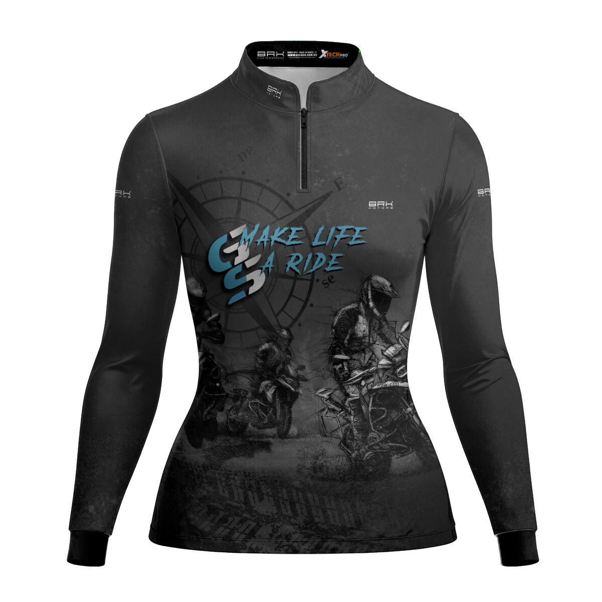Camisa de Motociclismo Feminina Brk GS Life A Ride com Proteção Solar UV50+