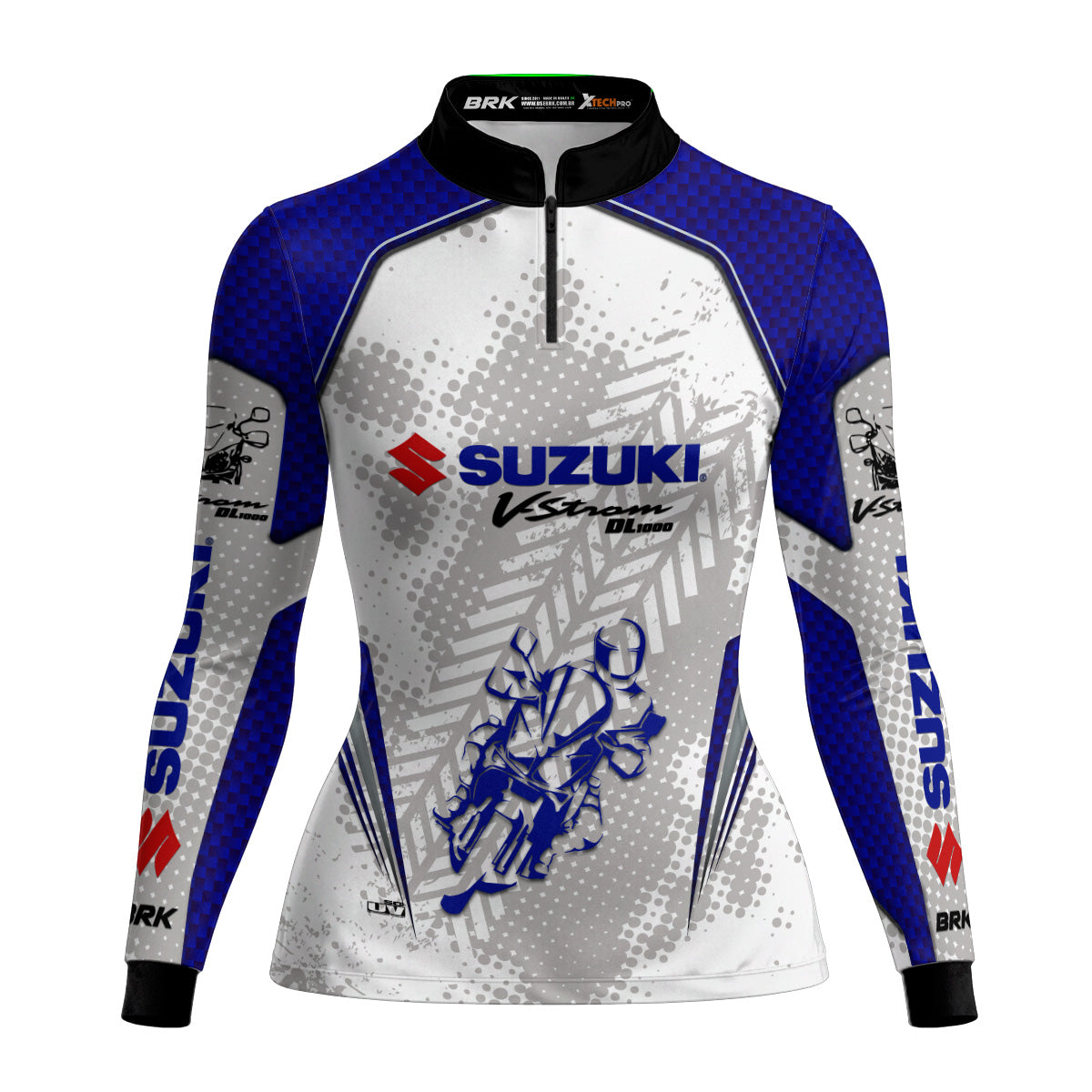 Camisa de Motociclismo Feminina Brk Suzuki V-Strom 1000 com Proteção UV50+
