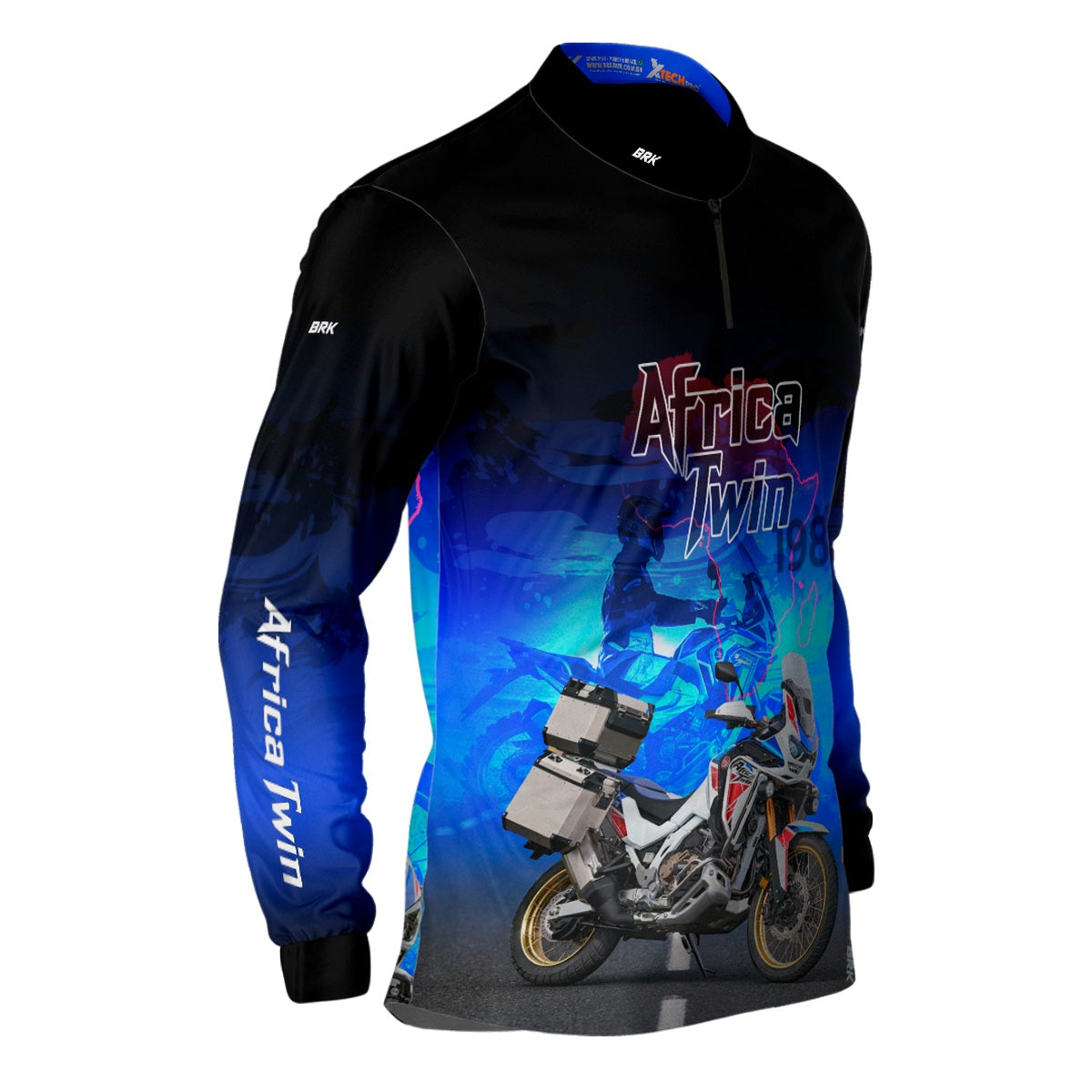 Camisa Motociclismo Brk Africa Twin Azul com Proteção Solar UV50+
