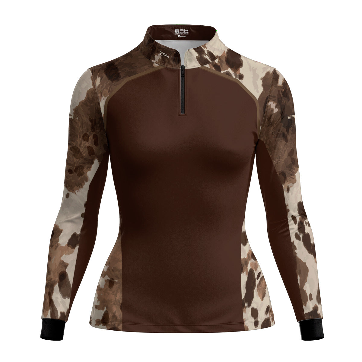 Camisa Agro Feminina BRK Pecuária Brown Print com Proteção Solar UV50+