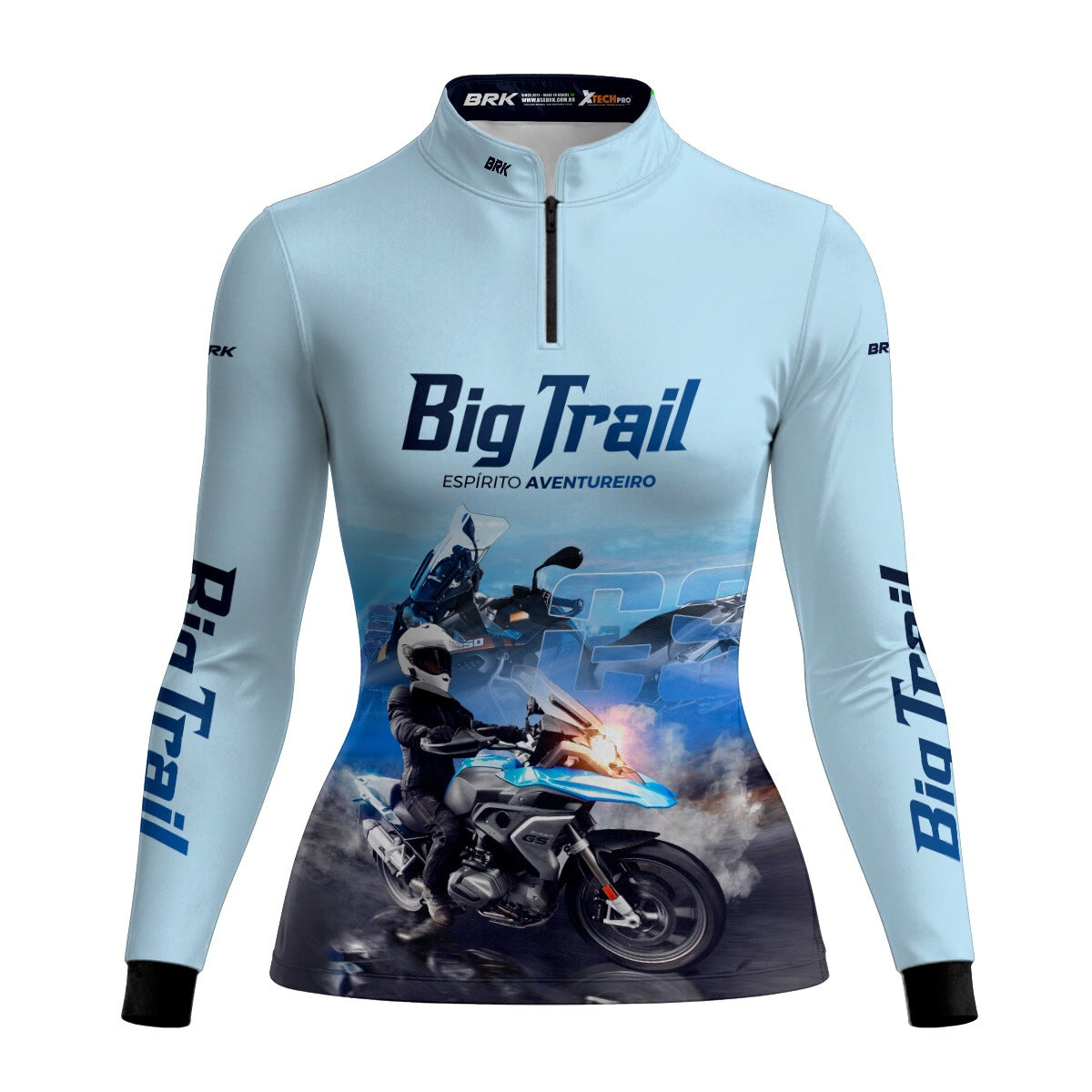 Camisa de Motociclismo Feminina Brk R 1250 GS Premium Branca com Proteção Solar UV50+