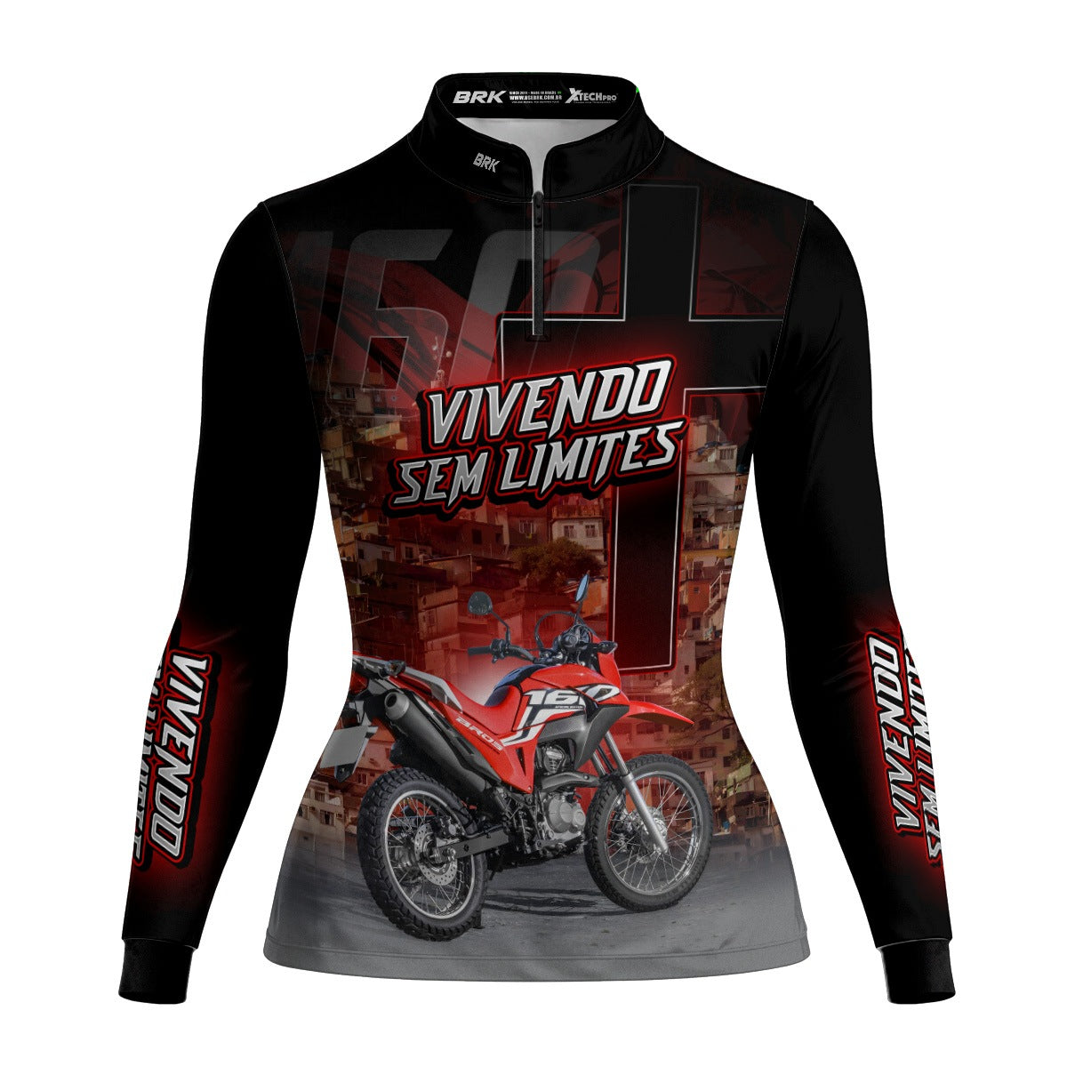 Camisa de Motociclismo Feminina Brk NRX 160 BROS com Proteção UV50+