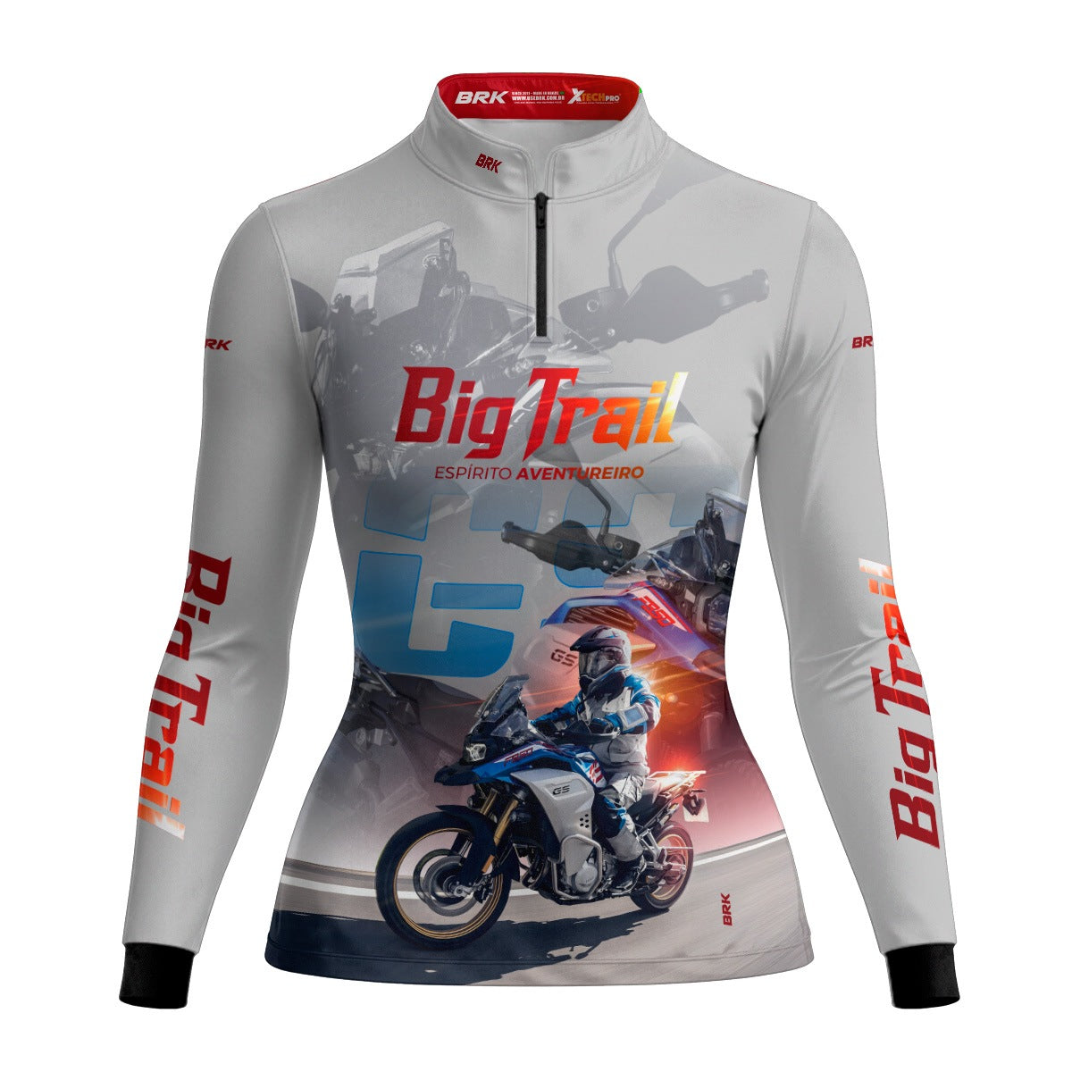 Camisa de Motociclismo Feminina Brk F 850 GS Premium Branca com Proteção Solar UV50+