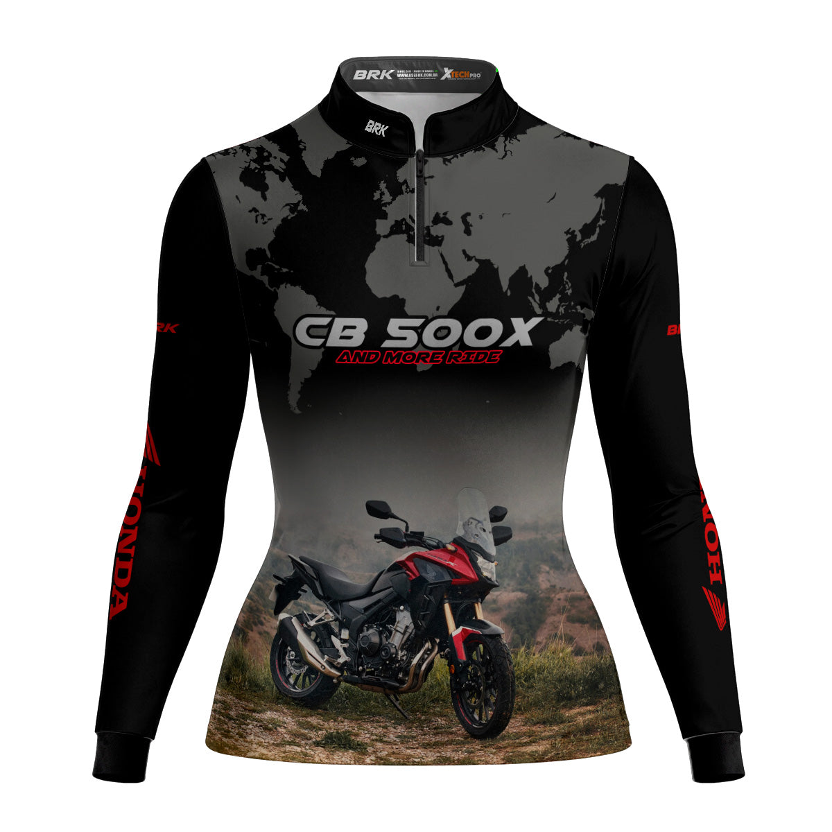 Camisa de Motociclismo Feminina Brk Honda CB500 Series com Proteção UV50+