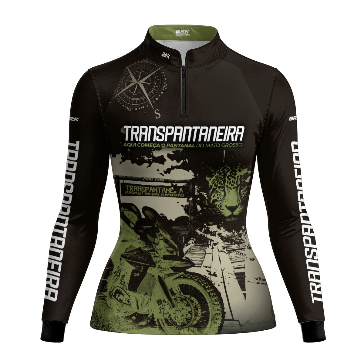 Camisa de Motociclismo Feminina Brk Transpantaneira Moto com Proteção UV50+