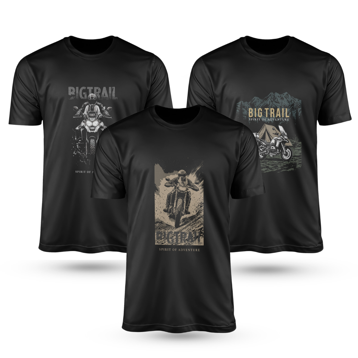 Kit 3 Camisas de Algodão Brk Motociclismo Spirit of Adventure