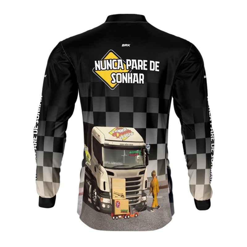 Camisa de Caminhão Brk Nunca Pare de Sonhar com Proteção Solar UV50+