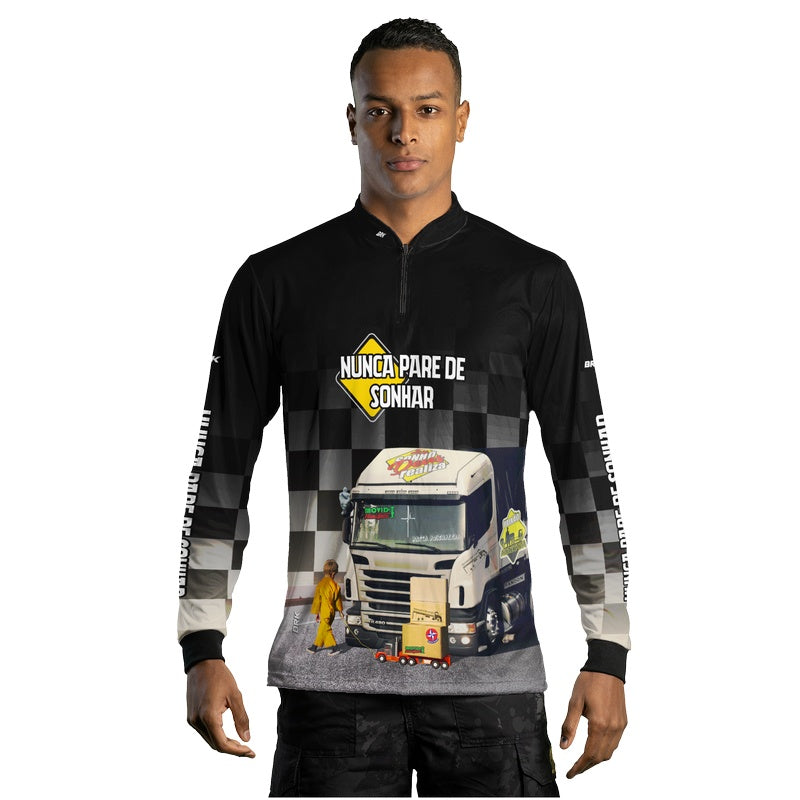 Camisa de Caminhão Brk Nunca Pare de Sonhar com Proteção Solar UV50+