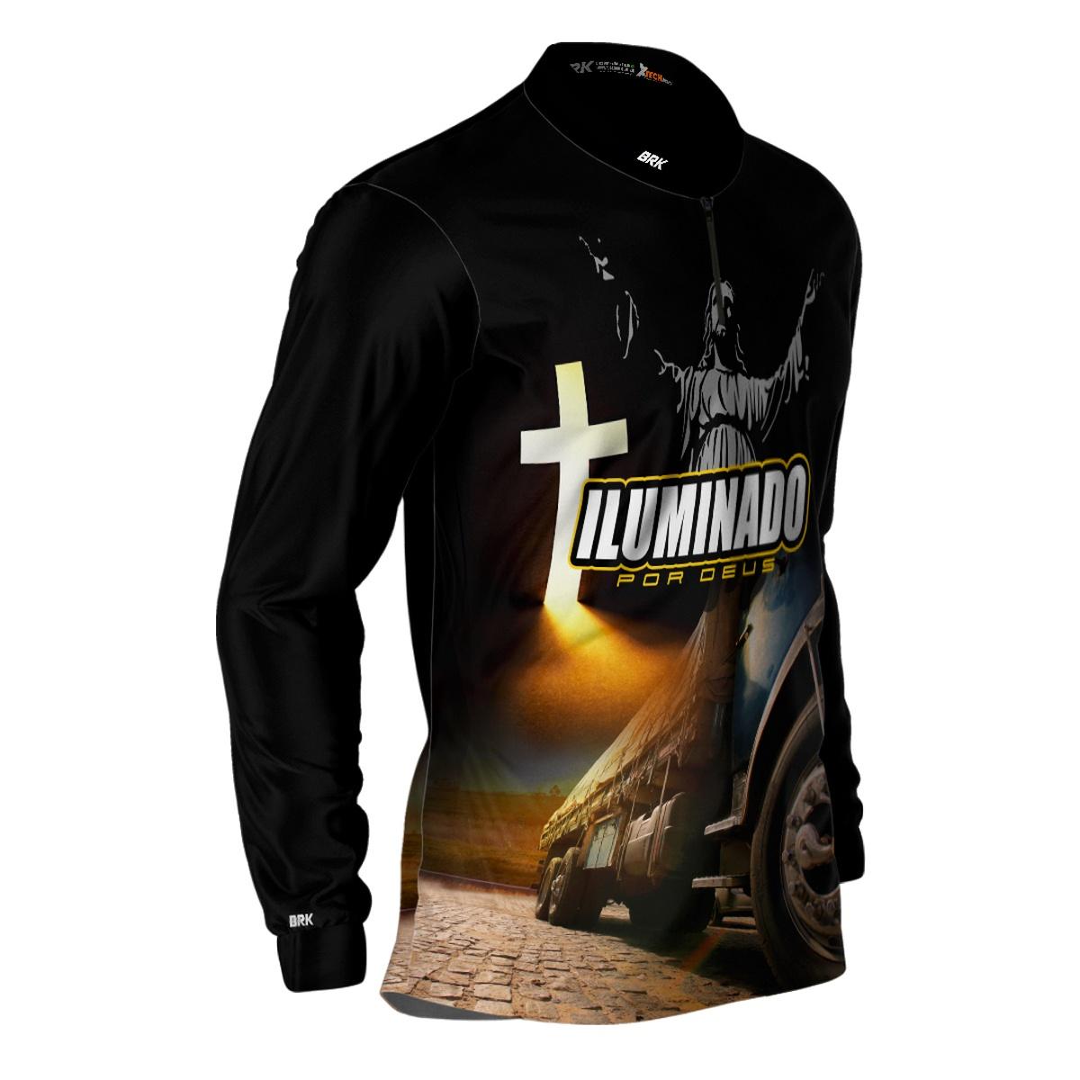 Camisa de Caminhão Brk Iluminado Por Deus Fé com Proteção UV50+