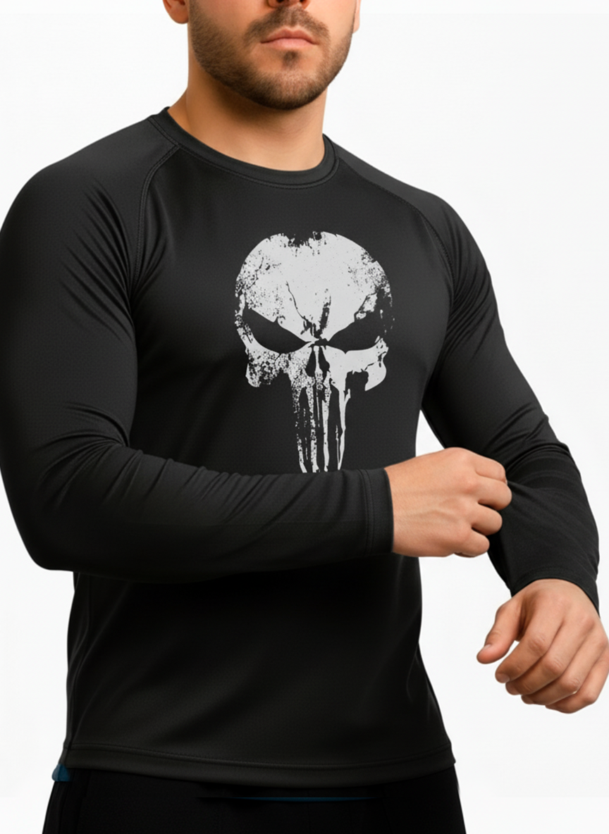 Camisa UV50 Segunda Pele Brk Militar Preto e Branco
