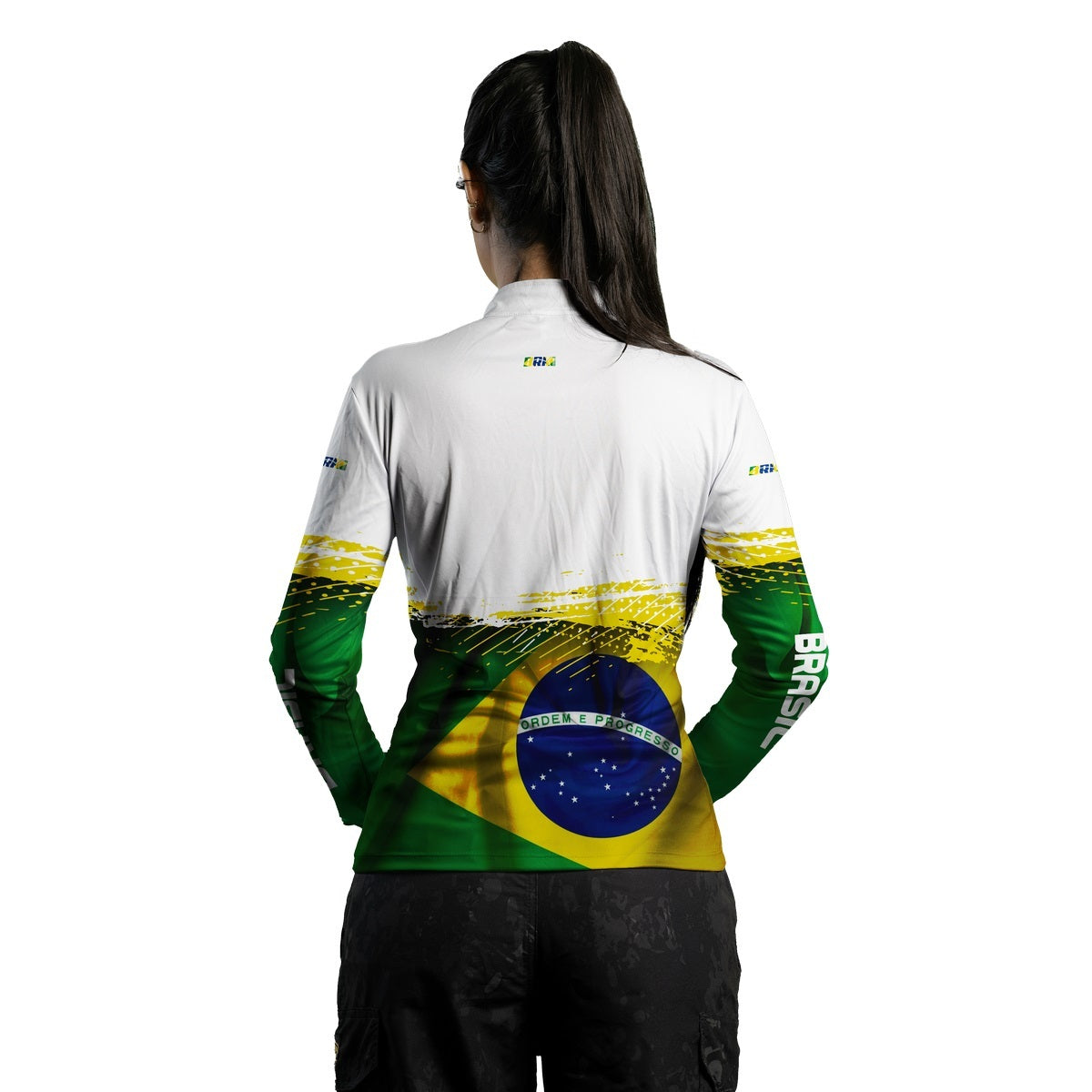 Camisa Feminina Brk Brasil Branca com Proteção Solar UV50+