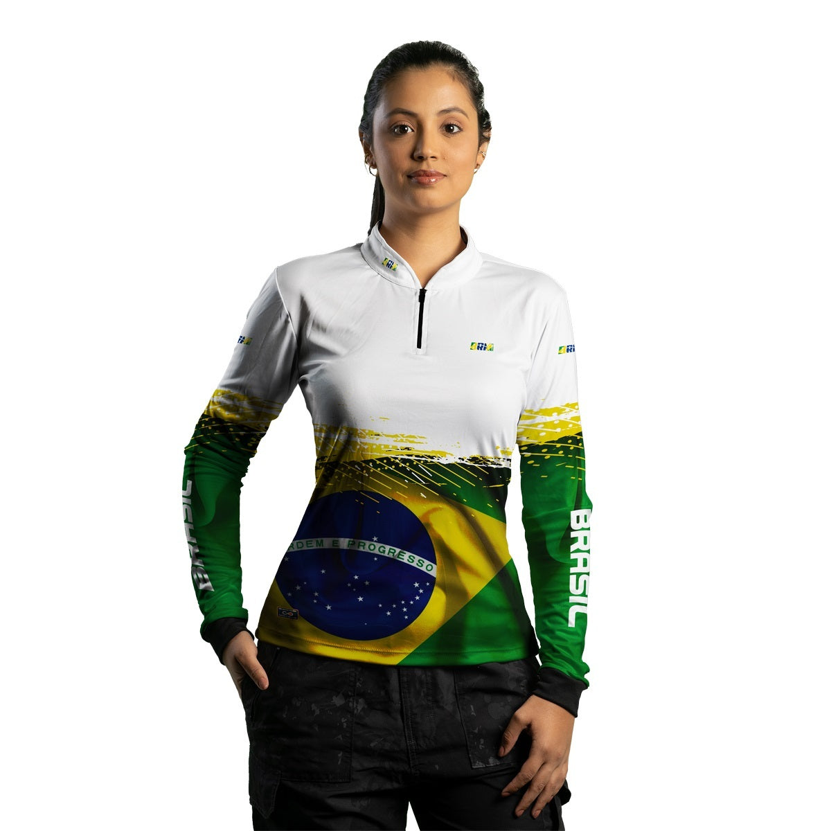 Camisa Feminina Brk Brasil Branca com Proteção Solar UV50+